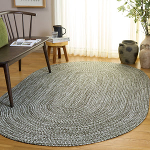 Safavieh Braided Hand Woven Runner Rug In Serene Light Green And Sage For Indoor And Outdoor Spaces Green Polypropylene Pile Bra260y-5ov