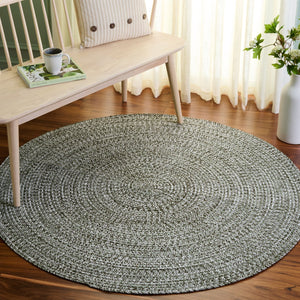 Safavieh Braided Hand Woven Runner Rug In Serene Light Green And Sage For Indoor And Outdoor Spaces Green Polypropylene Pile Bra260y-5r
