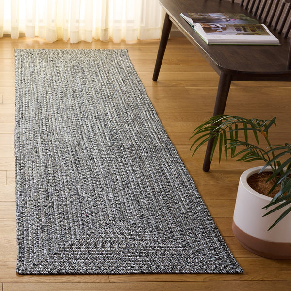 Safavieh Braided 2X4 Black & Ivory Braided Rug — Low-Profile 2 Ft X 4 Ft Polypropylene Indoor/Outdoor Accent Rug BRA260Z-24HM
