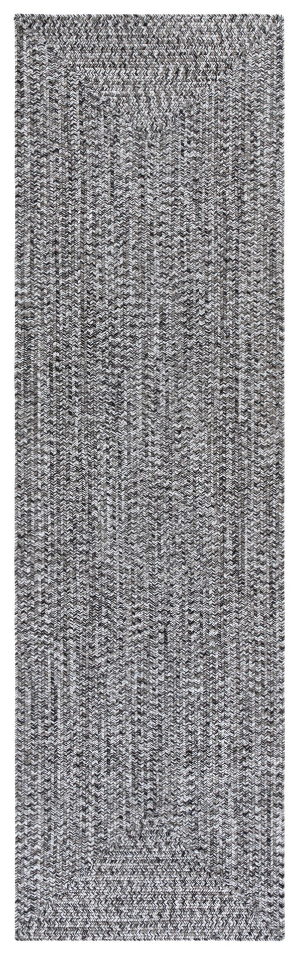 Safavieh Braided Hand Woven Runner Rug In Serene Light Green And Sage For Indoor And Outdoor Spaces Black ,Ivory Polypropylene Pile Bra260z-28