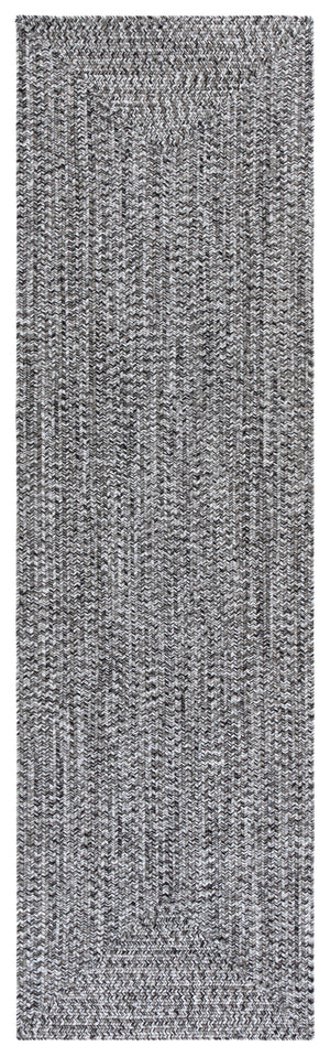 Safavieh Braided Light Sage Area Rug - Handwoven Comfort For Indoor & Outdoor Spaces, Easy Care & Stylish Design Black ,Ivory Polypropylene Pile Bra260z-3