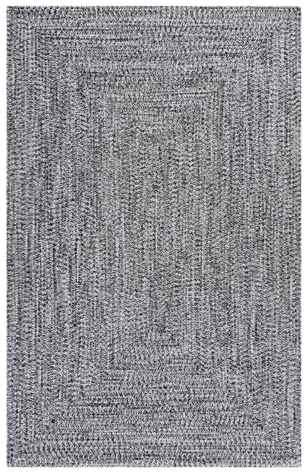Safavieh Braided Hand Woven Runner Rug In Serene Light Green And Sage For Indoor And Outdoor Spaces Black ,Ivory Polypropylene Pile Bra260z-5
