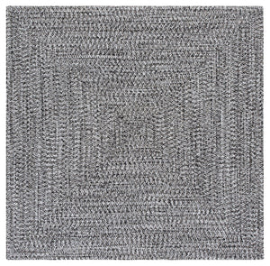 Safavieh Braided Hand Woven Runner Rug In Serene Light Green And Sage For Indoor And Outdoor Spaces Black ,Ivory Polypropylene Pile Bra260z-5sq