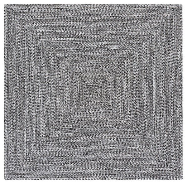 Safavieh Braided Hand Woven Runner Rug In Serene Light Green And Sage For Indoor And Outdoor Spaces Black ,Ivory Polypropylene Pile Bra260z-5sq