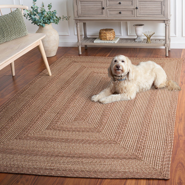 Safavieh Braided Low-Profile Beige Area Rug — Handwoven Polypropylene, Stain-Resistant, Washable, Timeless Texture 8'-0" x 10'-0" BRA265B-8