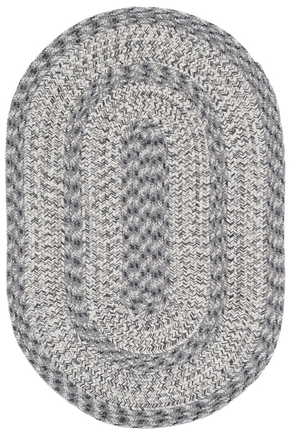Safavieh Braided Hand‑Woven Grey Area Rug — Durable Polypropylene, Washable, Low‑Pile Texture For Indoor/Outdoor Living 5'-0" x 5'-0" BRA265F-5SQ