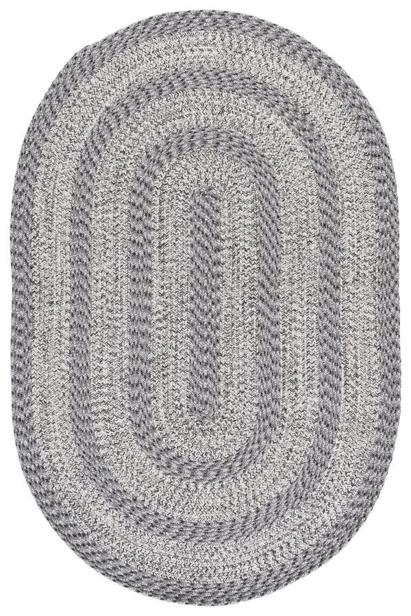 Safavieh Braided Handwoven Grey Oval Area Rug — Durable Polypropylene, Washable, Indoor/Outdoor Stylish Base 5'-0" x 8'-0" BRA265F-5OV