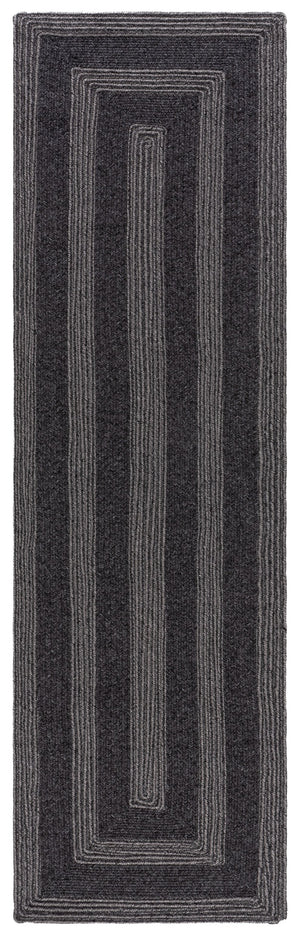 Safavieh Braided Charcoal Round Rug — Hand‑Woven Polypropylene, Durable Washable Texture For Busy Homes & Decks 5'-0" x 5'-0" BRA265H-5R
