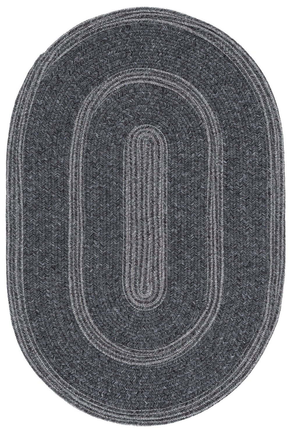 Safavieh Braided Charcoal Oval Rug — Hand-Woven Polypropylene, Low-Profile Braided Texture For Indoor/Outdoor Use 6'-0" x 8'-0" BRA265H-68OV