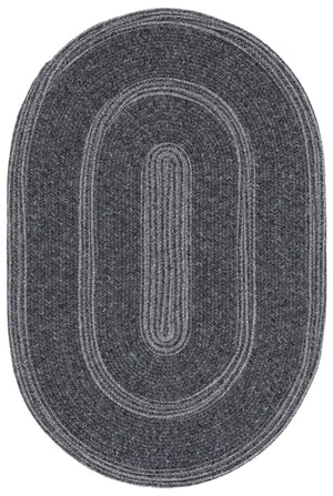 Safavieh Braided Charcoal Oval Rug — Hand-Woven Polypropylene, Low-Profile Braided Texture For Indoor/Outdoor Use 6'-0" x 8'-0" BRA265H-68OV