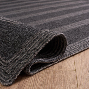 Safavieh Braided Charcoal Oval Rug — Hand-Woven Polypropylene, Low-Profile Braided Texture For Indoor/Outdoor Use 6'-0" x 8'-0" BRA265H-68OV