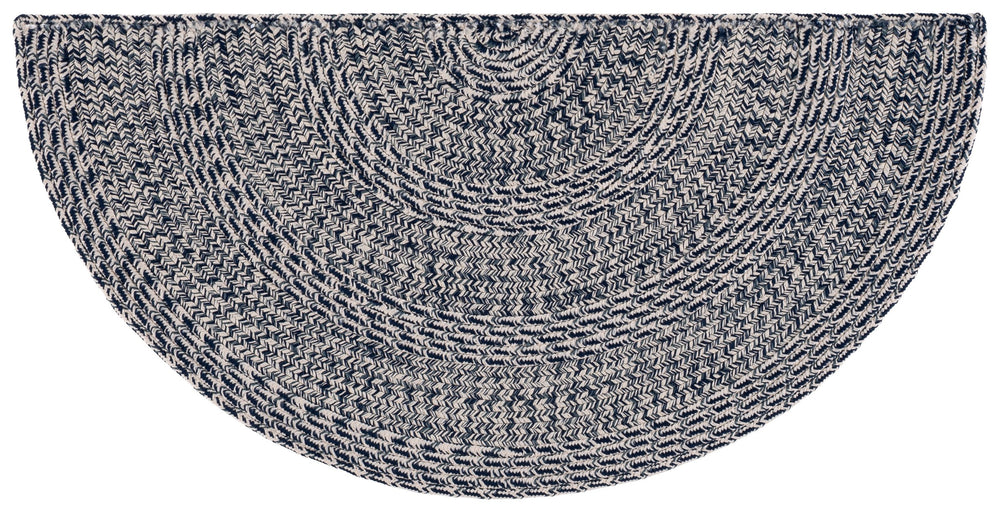 Safavieh Braided Navy And Ivory Low-Profile Area Rug, Handwoven Polypropylene, Washable Durable Texture 5'-0" x 8'-0" BRA265L-5