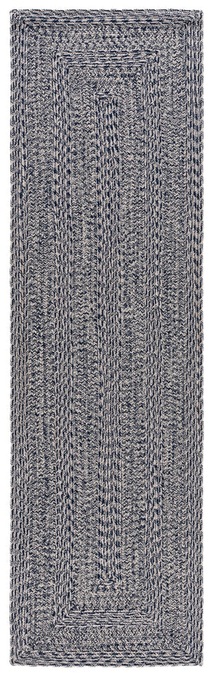 Safavieh Braided Navy And Ivory Indoor/Outdoor Area Rug — Handwoven Polypropylene, Low-Profile 1/4" Pile, Washable Elegance For High-Traffic Spaces 8'-0" x 10'-0" BRA265L-8
