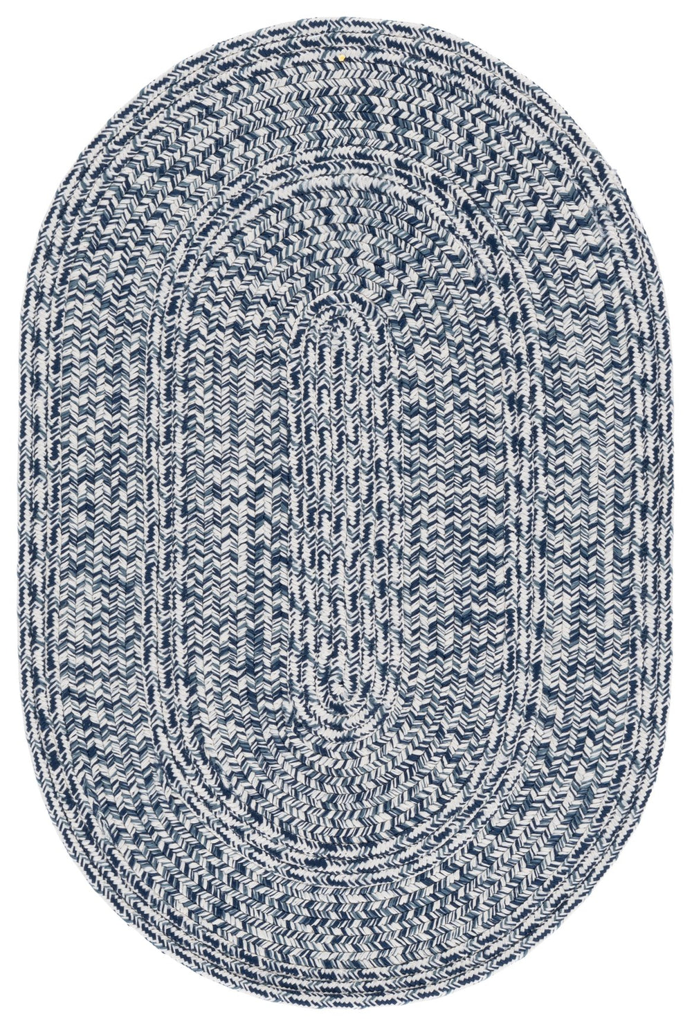 Safavieh Braided Coastal Navy And Ivory Low-Profile Indoor/Outdoor Rug — Durable Polypropylene, Washable, 24X36 2'-0" x 4'-0" BRA265L-24HM