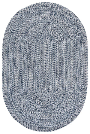 Safavieh Braided Hand‑Woven Oval Rug In Navy And Ivory — Durable, Low‑Profile Polypropylene For High‑Traffic Areas 5'-0" x 8'-0" BRA265L-5OV