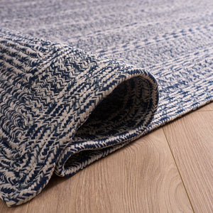 Safavieh Braided Navy And Ivory Indoor/Outdoor Area Rug — Handwoven Polypropylene, Low-Profile 1/4" Pile, Washable Elegance For High-Traffic Spaces 8'-0" x 10'-0" BRA265L-8