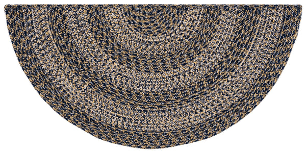 Safavieh Braided Navy And Gold Washable Rug — Hand-Woven Polypropylene Low-Profile Outdoor/Indoor Accent Rug 5'-0" x 8'-0" BRA265M-5