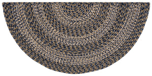 Safavieh Braided Handwoven Navy & Gold Oval Rug — Durable Washable Polypropylene, Low-Profile Braided Design For Entryways 6'-0" x 8'-0" BRA265M-68OV