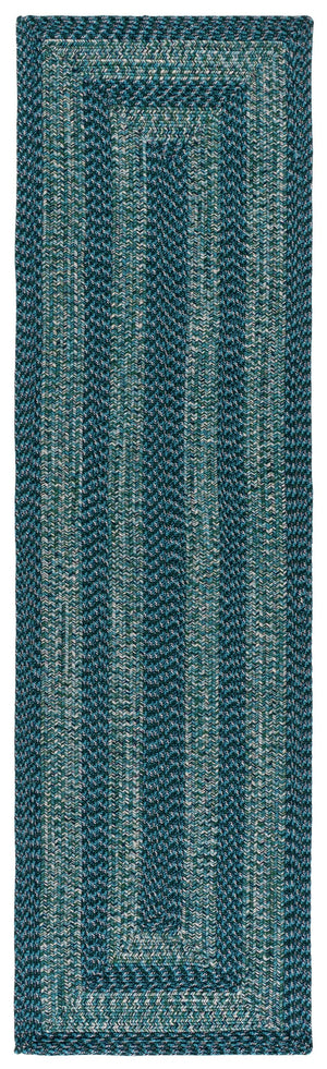 Safavieh Braided Hand-Woven Blue & Green Accent Rug — Washable Polypropylene, Low-Profile, Durable Style 3'-0" x 5'-0" BRA265N-3