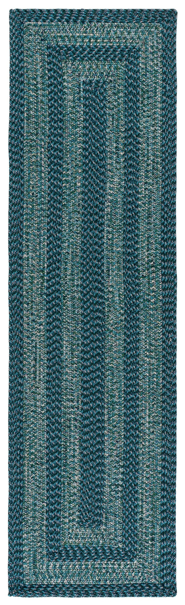 Safavieh Braided Hand-Woven Blue & Green Accent Rug — Washable Polypropylene, Low-Profile, Durable Style 3'-0" x 5'-0" BRA265N-3
