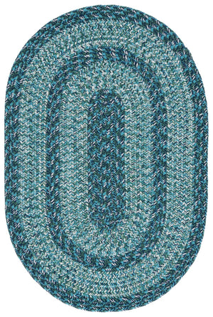 Safavieh Braided Hand-Woven Blue & Green Accent Rug — Washable Polypropylene, Low-Profile, Durable Style 3'-0" x 5'-0" BRA265N-3