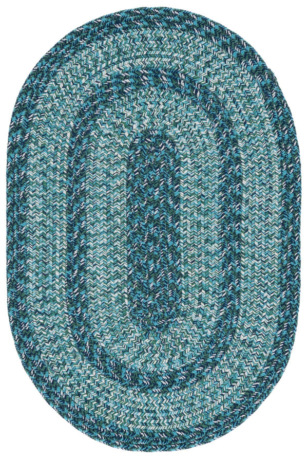 Safavieh Braided Hand-Woven Blue & Green Accent Rug — Washable Polypropylene, Low-Profile, Durable Style 3'-0" x 5'-0" BRA265N-3