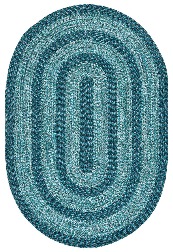 Safavieh Braided Hand-Woven Blue & Green Accent Rug — Washable Polypropylene, Low-Profile, Durable Style 3'-0" x 5'-0" BRA265N-3