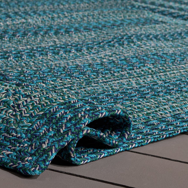 Safavieh Braided Hand-Woven Blue & Green Accent Rug — Washable Polypropylene, Low-Profile, Durable Style 3'-0" x 5'-0" BRA265N-3