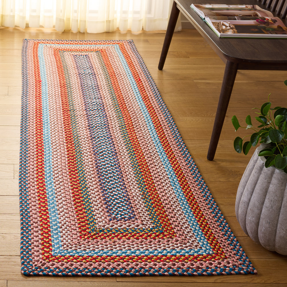 Safavieh Braided Hand-woven Colorful Rug For Indoor And Outdoor Use, Durable And Easy To Clean Décor Piece Rust ,Multi Polypropylene Pile Bra270p-68ov