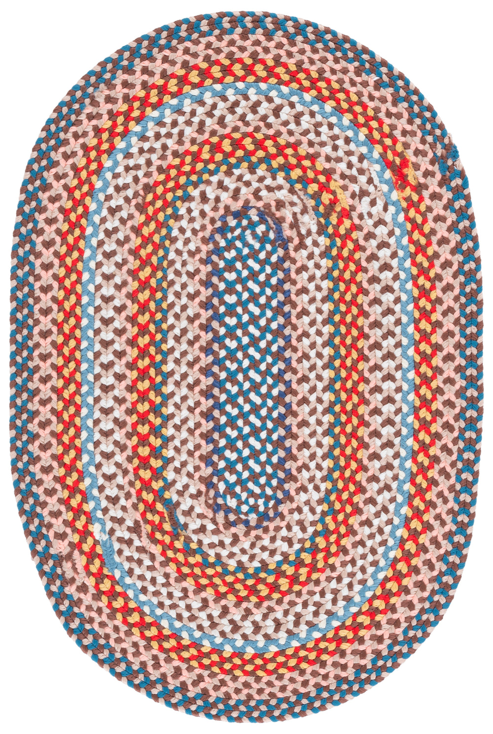 Safavieh Braided Hand-woven Colorful Rug For Indoor And Outdoor Use, Durable And Easy To Clean Décor Piece Rust ,Multi Polypropylene Pile Bra270p-68ov