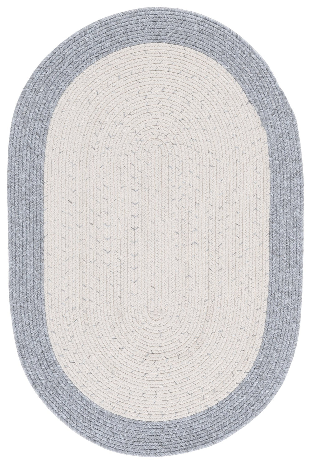 Safavieh Braided Handwoven 2'X4' Ivory & Grey Rug - Low-Profile Polypropylene Indoor/Outdoor Accent, Washable BRA281A-24HM