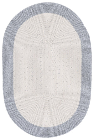 Safavieh Braided Handwoven 2'X4' Ivory & Grey Rug - Low-Profile Polypropylene Indoor/Outdoor Accent, Washable BRA281A-24HM