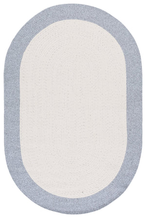 Safavieh Braided Area Rug - Elegant Ivory And Grey Runner For Indoor/Outdoor Spaces, Washable Design Ivory ,Grey Polypropylene Pile Bra281a-4ov