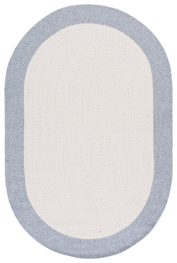 Safavieh Braided Area Rug - Elegant Ivory And Grey Runner For Indoor/Outdoor Spaces, Washable Design Ivory ,Grey Polypropylene Pile Bra281a-4ov