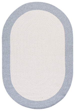 Safavieh Braided Handwoven 2'X4' Ivory & Grey Rug - Low-Profile Polypropylene Indoor/Outdoor Accent, Washable BRA281A-24HM
