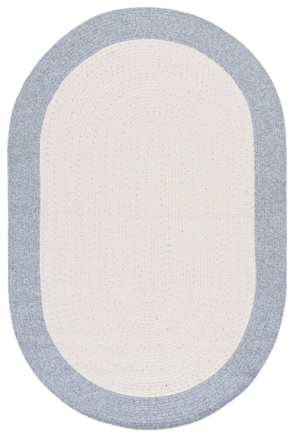 Safavieh Braided Handwoven 2'X4' Ivory & Grey Rug - Low-Profile Polypropylene Indoor/Outdoor Accent, Washable BRA281A-24HM