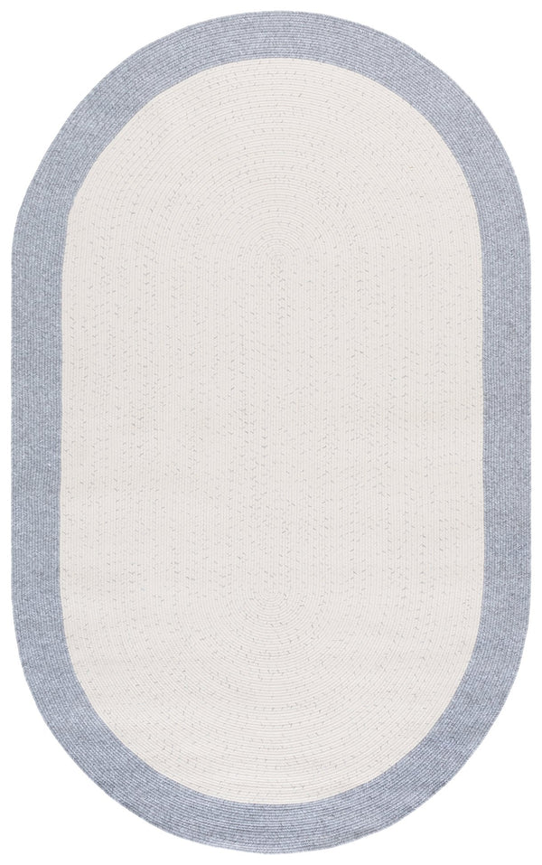 Safavieh Braided Area Rug - Elegant Ivory And Grey Runner For Indoor/Outdoor Spaces, Washable Design Ivory ,Grey Polypropylene Pile Bra281a-5ov