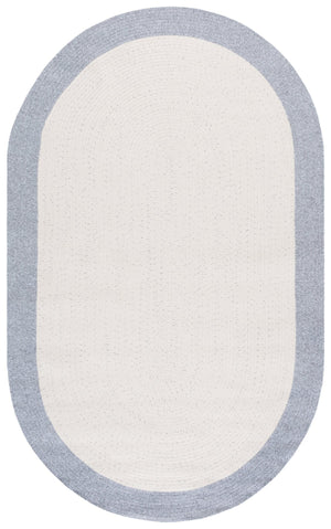 Safavieh Braided Handwoven 2'X4' Ivory & Grey Rug - Low-Profile Polypropylene Indoor/Outdoor Accent, Washable BRA281A-24HM