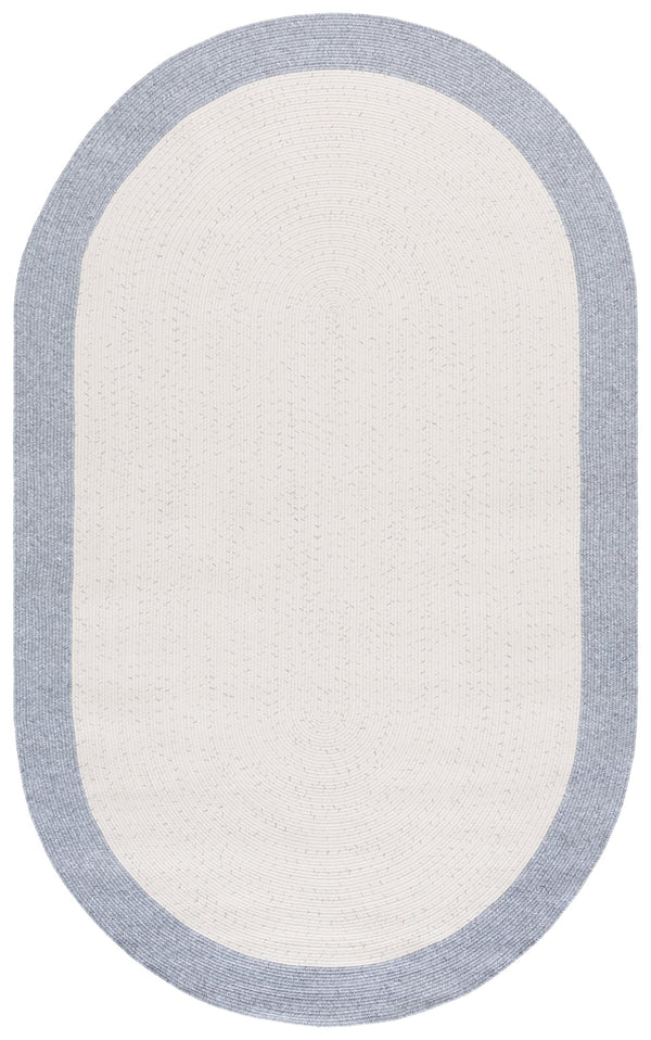 Safavieh Braided Handwoven 2'X4' Ivory & Grey Rug - Low-Profile Polypropylene Indoor/Outdoor Accent, Washable BRA281A-24HM
