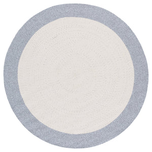 Safavieh Braided Area Rug - Elegant Ivory And Grey Runner For Indoor/Outdoor Spaces, Washable Design Ivory ,Grey Polypropylene Pile Bra281a-5r