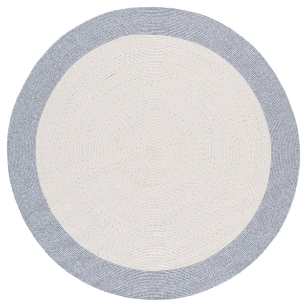 Safavieh Braided Area Rug - Elegant Ivory And Grey Runner For Indoor/Outdoor Spaces, Washable Design Ivory ,Grey Polypropylene Pile Bra281a-5r