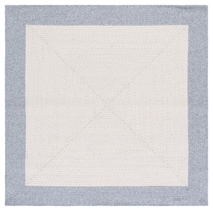 Safavieh Braided Area Rug - Elegant Ivory And Grey Runner For Indoor/Outdoor Spaces, Washable Design Ivory ,Grey Polypropylene Pile Bra281a-5sq