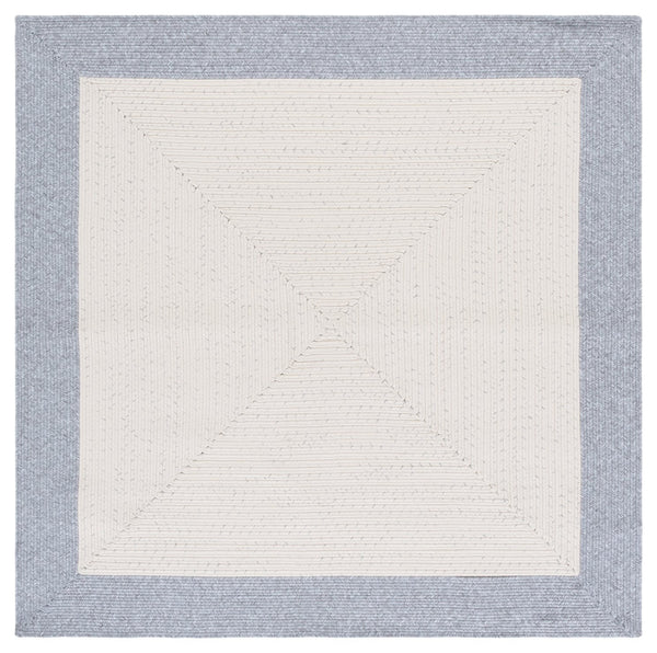 Safavieh Braided Area Rug - Elegant Ivory And Grey Runner For Indoor/Outdoor Spaces, Washable Design Ivory ,Grey Polypropylene Pile Bra281a-5sq