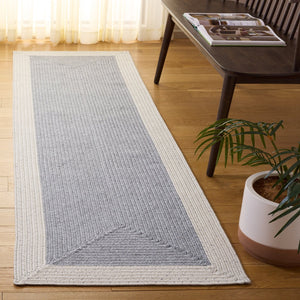 Safavieh Braided Area Rug - Elegant Ivory And Grey Runner For Indoor/Outdoor Spaces, Washable Design Grey ,Ivory Polypropylene Pile Bra281f-28