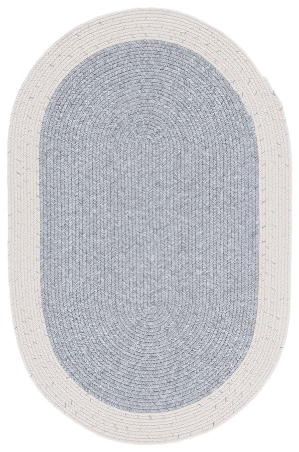 Safavieh Braided Indoor Outdoor Area Rug - Hand Woven Polypropylene, Washable, Durable & Versatile Design Grey ,Ivory Polypropylene Pile Bra281f-4