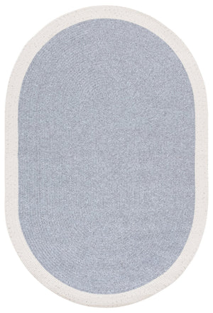 Safavieh Braided Area Rug - Elegant Ivory And Grey Runner For Indoor/Outdoor Spaces, Washable Design Grey ,Ivory Polypropylene Pile Bra281f-4ov