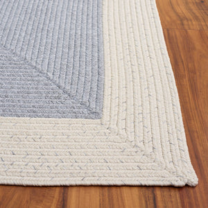 Safavieh Braided Area Rug - Elegant Ivory And Grey Runner For Indoor/Outdoor Spaces, Washable Design Grey ,Ivory Polypropylene Pile Bra281f-5