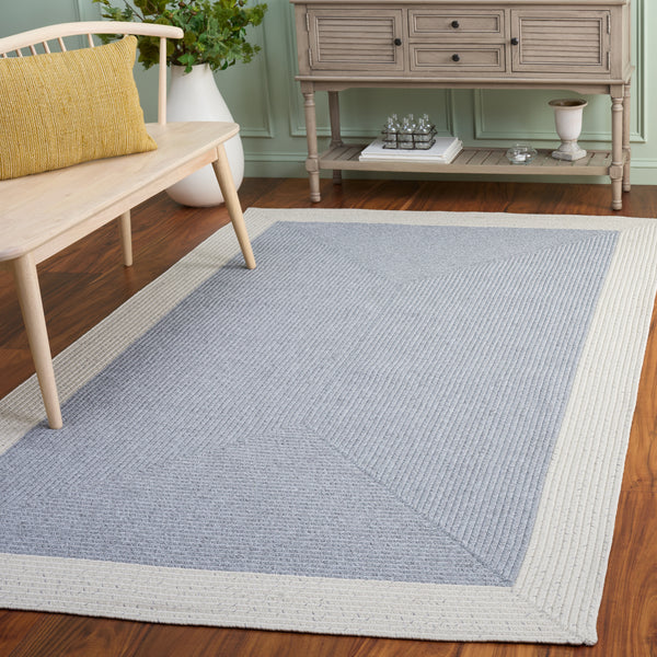 Safavieh Braided Indoor Outdoor Area Rug - Hand Woven Polypropylene, Washable, Durable & Versatile Design Grey ,Ivory Polypropylene Pile Bra281f-4