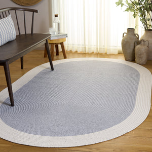 Safavieh Braided Indoor Outdoor Area Rug - Hand Woven Polypropylene, Washable, Durable & Versatile Design Grey ,Ivory Polypropylene Pile Bra281f-4