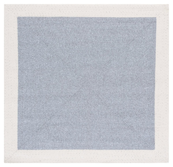 Safavieh Braided Area Rug - Elegant Ivory And Grey Runner For Indoor/Outdoor Spaces, Washable Design Grey ,Ivory Polypropylene Pile Bra281f-5sq